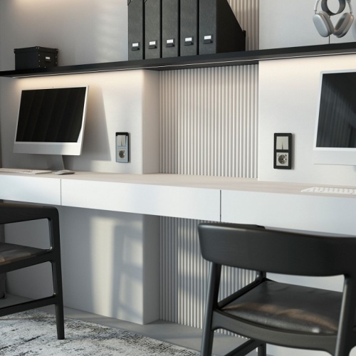 Выключатель проходной двухклавишный без рамки Werkel дымчатый W1222004 в Нижнем Новгороде фото 2