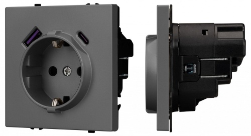 Розетка с заземлением и со шторкой и 2хUSB type A и C, без рамки Arlight NOBE 054287(1) в Нижнем Новгороде