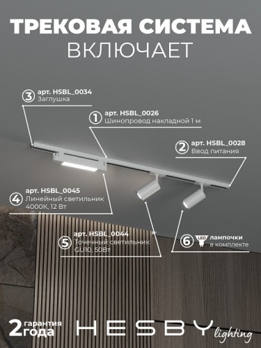 Комплект трековый Hesby Lighting Skylite №5 HSBL_kompl_S005_NI1W4K в Нижнем Новгороде фото 8