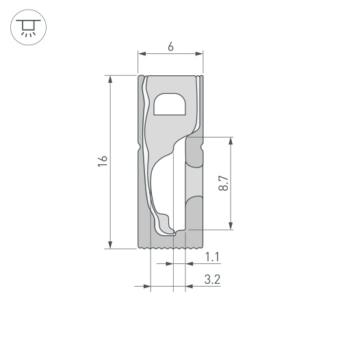 Силиконовый профиль WPH-FLEX-0616-SIDE-S9-5m BLACK (Arlight, Силикон) в Туле фото 2