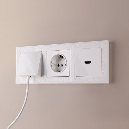 Розетка для вывода кабеля без рамки Werkel белый W1150201 в Нижнем Новгороде фото 2