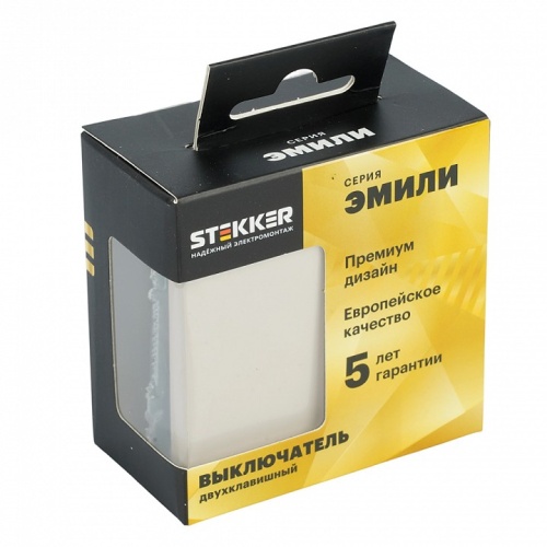Выключатель двухклавишный без рамки Stekker Эмили 49892 в Нижнем Новгороде фото 6
