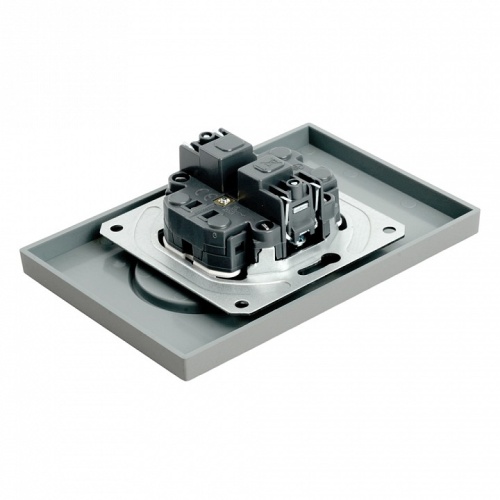 Розетка двойная без заземления и со шторкой Stekker Эмили 49955 в Нижнем Новгороде фото 3