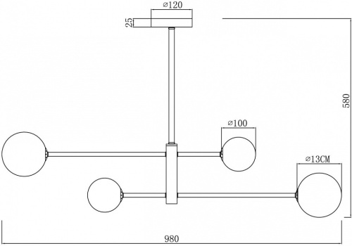 Люстра на штанге Freya Sphirity FR5376CL-04B в Нижнем Новгороде фото 2