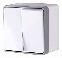 Выключатель двухклавишный влагозащищенный Werkel Gallant (белая) WL15-03-02 в Нижнем Новгороде