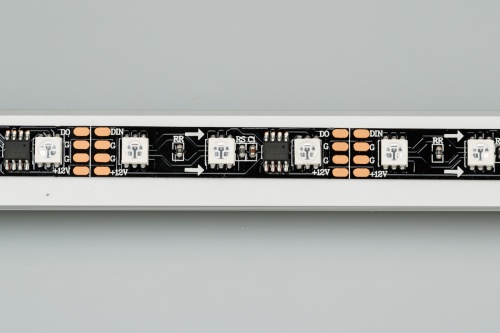 Лента SPI-5000-5060-60 12V Cx3 RGB-Auto (Black 10mm, 13.2W/m, IP20) (Arlight, Открытый, IP20) в Звенигороде