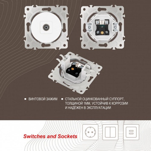 ТВ-розетка без рамки Arte Milano am-202 202.43-1.white в Нижнем Новгороде фото 2