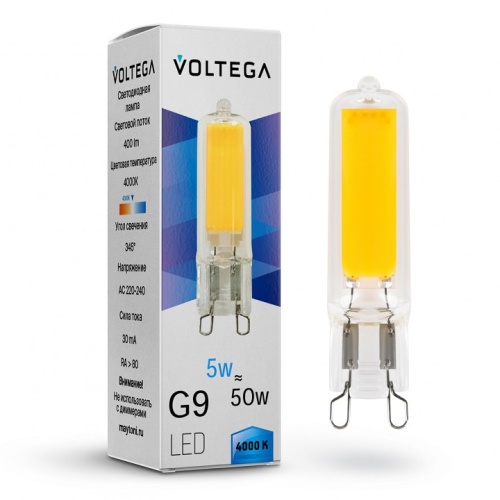 Лампа светодиодная Voltega Simple Capsule G9 5Вт 4000K 7182 в Чайковском фото 2