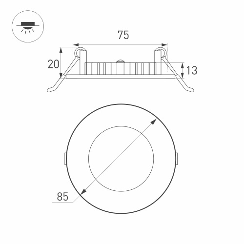 Светильник DL-85M-4W Warm White (Arlight, IP40 Металл, 3 года) в Кольчугино фото 7