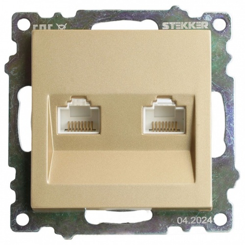 Розетка двойная Ethernet RJ-45 без рамки Stekker Катрин 50009 в Нижнем Новгороде
