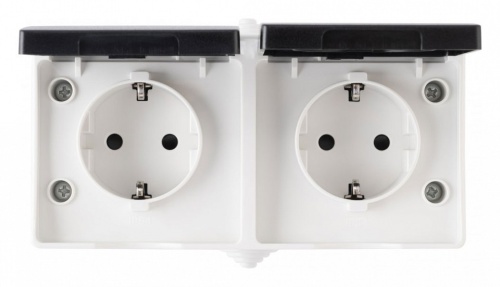 Блок с розетками влагозащищенными с заземлением и крышкой Arte Milano am-309 309.40-2.grey в Нижнем Новгороде фото 6