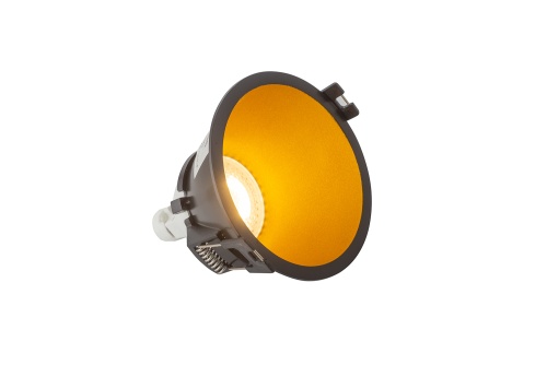 DK3026-BG Встраиваемый светильник, IP 20, 10 Вт, GU5.3, LED, черный/золотой, пластик в Гаджиево фото 7