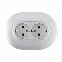 Розетка двойная с заземлением и со шторкой Arte Milano SET08-2 SET08-double-40-2 silver в Нижнем Новгороде