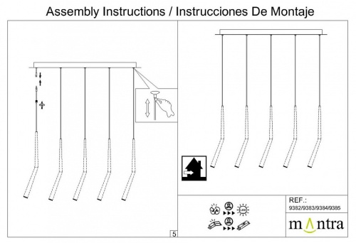 Подвесной светильник Mantra Arrecife 9384+9229 (5L) в Нижнем Новгороде фото 14