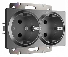 Розетка двойная с заземлением, без рамки Werkel графит матовый W1172064 в Нижнем Новгороде