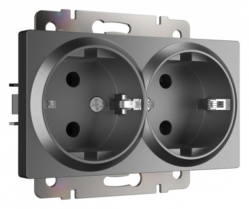 Розетка двойная с заземлением, без рамки Werkel графит матовый W1172064 в Нижнем Новгороде