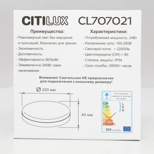 Накладной светильник Citilux Люмен CL707021 в Слободском фото 4