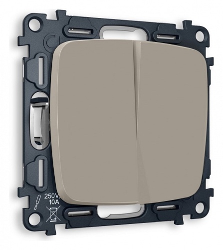 Выключатель проходной двухклавишный без рамки Ambrella Volt OMEGA MO363020 в Нижнем Новгороде