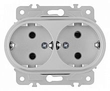 Розетка двойная с заземлением, без рамки Arte Milano am-202 202.40-2.silver в Нижнем Новгороде