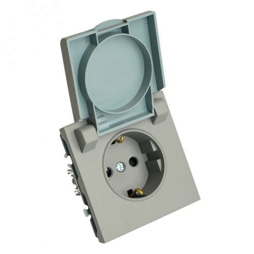 Розетка с заземлением и со шторкой, с крышкой Stekker Эмили 49959 в Нижнем Новгороде фото 7