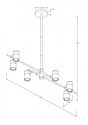 Люстра на штанге Freya Enzo FR5201PL-06B в Нижнем Новгороде фото 5