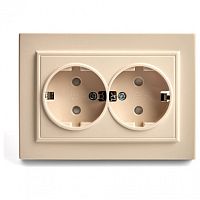 Розетка двойная с заземлением и со шторкой Stekker Эрна 39240 в Нижнем Новгороде