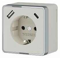 Розетка с заземлением и со шторками и USB Werkel Gallant (слоновая кость) W5071703 в Нижнем Новгороде