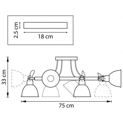 Люстра на штанге Lightstar Acrobata 761063 в Симе фото 4