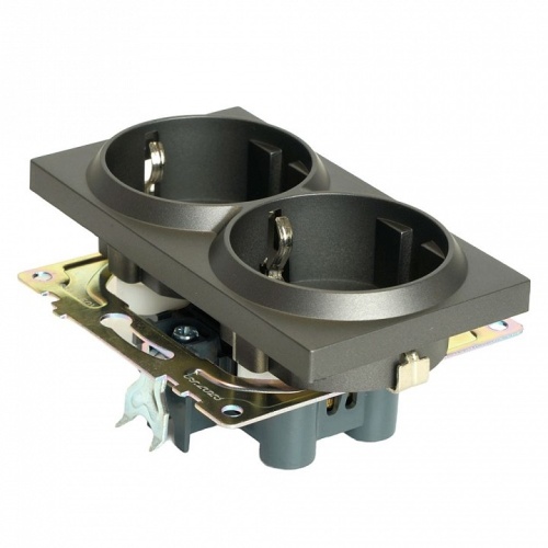 Розетка двойная с заземлением и со шторкой, без рамки Stekker Катрин 49425 в Нижнем Новгороде фото 6