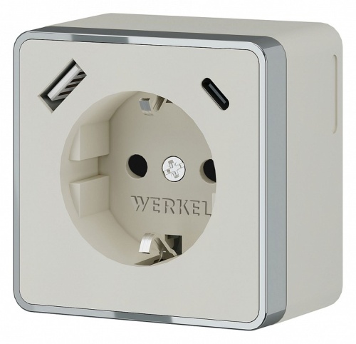 Розетка с заземлением и со шторками и USB Werkel Gallant (слоновая кость) W5071703 в Нижнем Новгороде