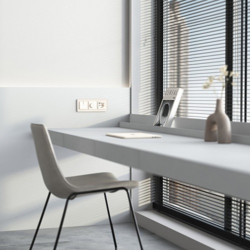 Розетка с заземлением и со шторкой и 2хUSB type A и C, без рамки Werkel айвори матовый W1171762 в Нижнем Новгороде фото 3