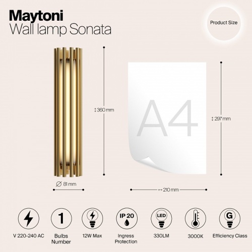 Накладной светильник Maytoni Sonata MOD410WL-L12BS3K в Белом фото 5