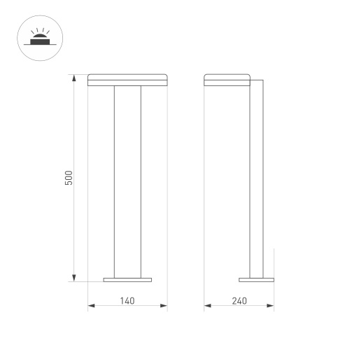 Светильник LGD-TENT-BOLL-H500-9W Warm3000 (GR, 110 deg, 230V) (Arlight, IP65 Металл, 3 года) в Королеве фото 2