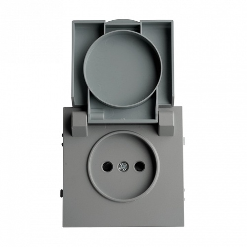 Розетка с заземлением и со шторкой, с крышкой Stekker Эмили 49956 в Нижнем Новгороде фото 2