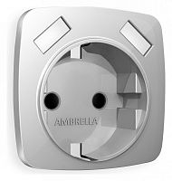 Накладка для розетки с заземлением и со шторками и 2хUSB type A Ambrella Volt OMEGA OP4090 в Нижнем Новгороде