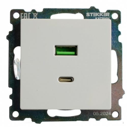 Розетка 2хUSB type A и C без рамки Stekker Катрин 50051 в Нижнем Новгороде фото 7