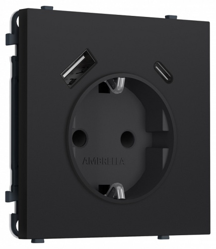 Розетка с заземлением и со шторкой и 2хUSB type A и C, без рамки Ambrella Volt MS MS990010 в Нижнем Новгороде