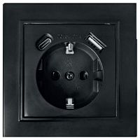 Розетка с заземлением и 2хUSB type A и C, без рамки Stekker Эрна 50078 в Нижнем Новгороде