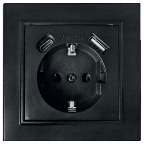 Розетка с заземлением и 2хUSB type A и C, без рамки Stekker Эрна 50078 в Нижнем Новгороде