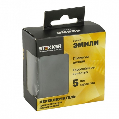 Переключатель перекрестный одноклавишный без рамки Stekker Эмили 49845 в Нижнем Новгороде фото 4