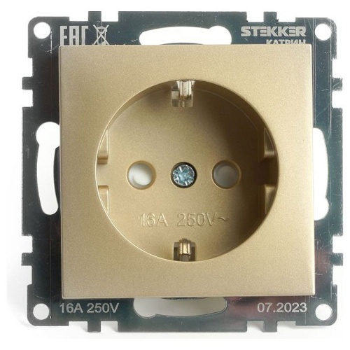 Розетка с заземлением и со шторкой, без рамки Stekker Катрин 49224 в Нижнем Новгороде