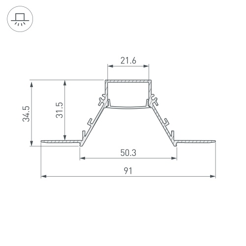 Профиль COMFORT21-V-FANTOM-2000 BLACK (Arlight, Алюминий) в Назарово фото 6