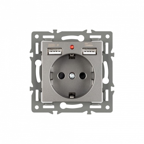 Розетка с заземлением и 2хUSB type A, без рамки Arlight SCT 043735 в Нижнем Новгороде фото 2