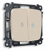 Выключатель проходной двухклавишный с подсветкой без рамки Ambrella Volt OMEGA MO324040 в Нижнем Новгороде