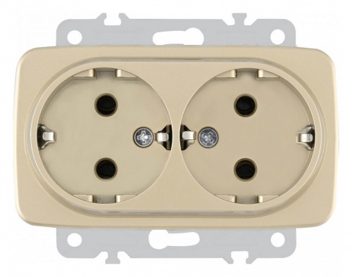 Розетка двойная с заземлением, без рамки Arte Milano am-205 205.40-2.shampan в Нижнем Новгороде
