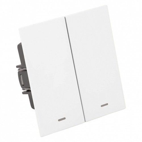 Выключатель двухклавишный с подсветкой без рамки Stekker Мия 50432 в Нижнем Новгороде фото 4