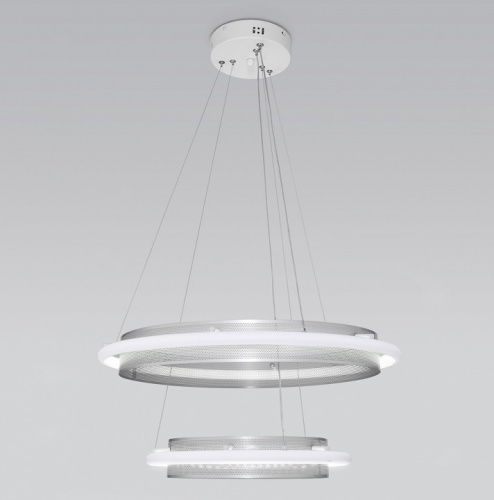Подвесной светильник Eurosvet Imperio 90241/2 белый/ серебро Smart в Звенигороде