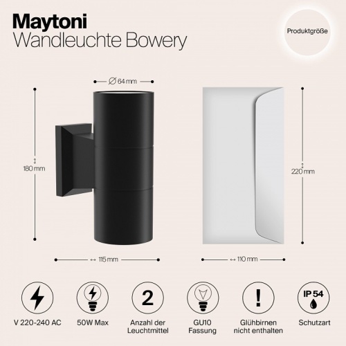 Светильник на штанге Maytoni Bowery O574WL-02B в Йошкар-Оле фото 5