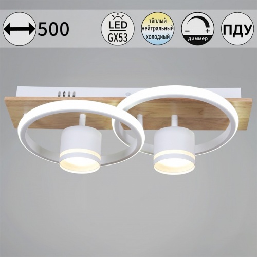 Накладной светильник 29560-0.3-2+2 WH+WOOD в Нижнем Новгороде фото 2
