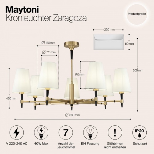 Люстра на штанге Maytoni Zaragoza H001CL-07BS в Яранске фото 3